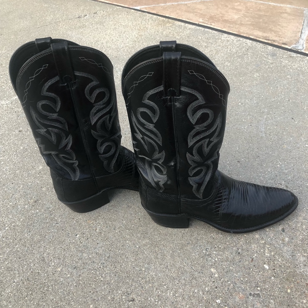 Men’s Dan Post Black Leather Cowboy Boots